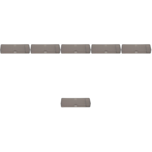 12Pcs Oblong Light Brown Stationery Boxes Plastic Pencil Holder Cases 2