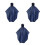 3Pièces Poncho Cyclisme Marine Vent Résistant 4