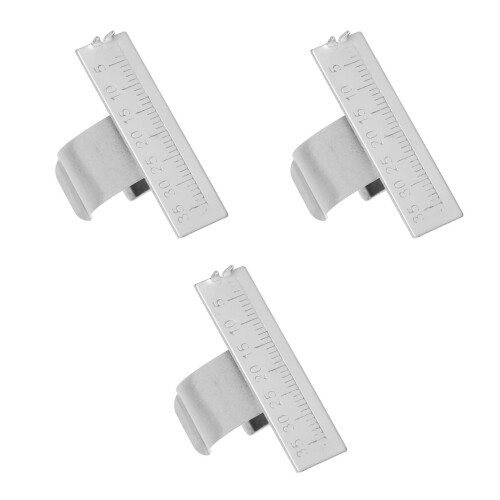3Pcs Durable Stainless Steel Finger Ruler for Oral Use Silver 2