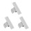3Pcs Durable Stainless Steel Finger Ruler for Oral Use Silver 5