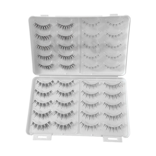 20Pcs False Lashes Natural Look DIY Artificial Eyelashes for Cosplay W