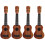 4St Mini Kindergitaar Speelgoed Realistisch Draagbaar Ukulele 6