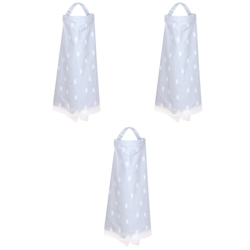 3Pcs Grey Cotton Nursing Cover Multi-Functional Breastfeeding Scarf 2