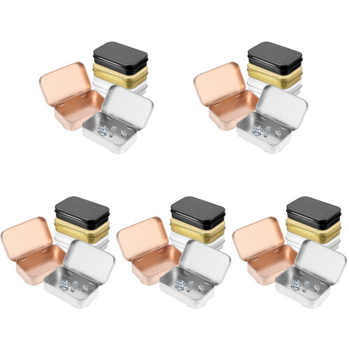 25Pcs Mini Tin Box with Rice Grain Buckle Closure 1