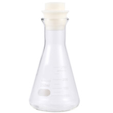 3Pcs Clear Glass Erlenmeyer Flasks with Cork for Chemistry Experiments