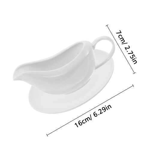 3Sets White Small Ceramic Sauce Dish with Ergonomic Handle 1