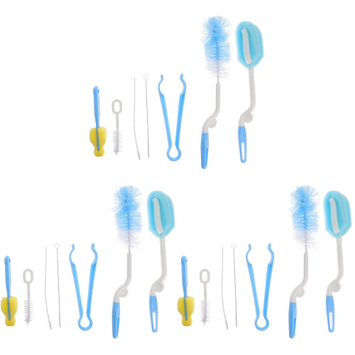 3Sets Nylon Babyfles Rietjes Met Schoonmaakborstel Set 2