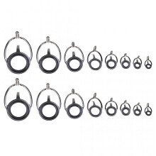 16 Pcs Fishing Rod Guide Oval Fishing Rod Eyes Guides Rings Pole Repair Kit Mixed Size Double Leg Rings