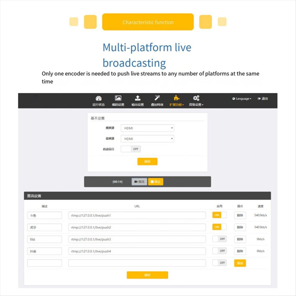 -Compatible Encoder 1080P HD H264 H265 Mini Portability Video Network for Live Stream and Multi-Device