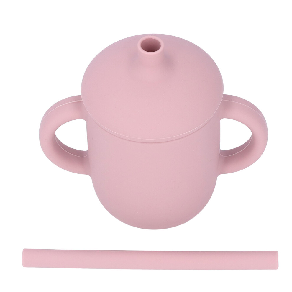 Silicone Toddler Cup 6+ Months Spill Proof Bpa Free With Straw Light/Purple/Red
