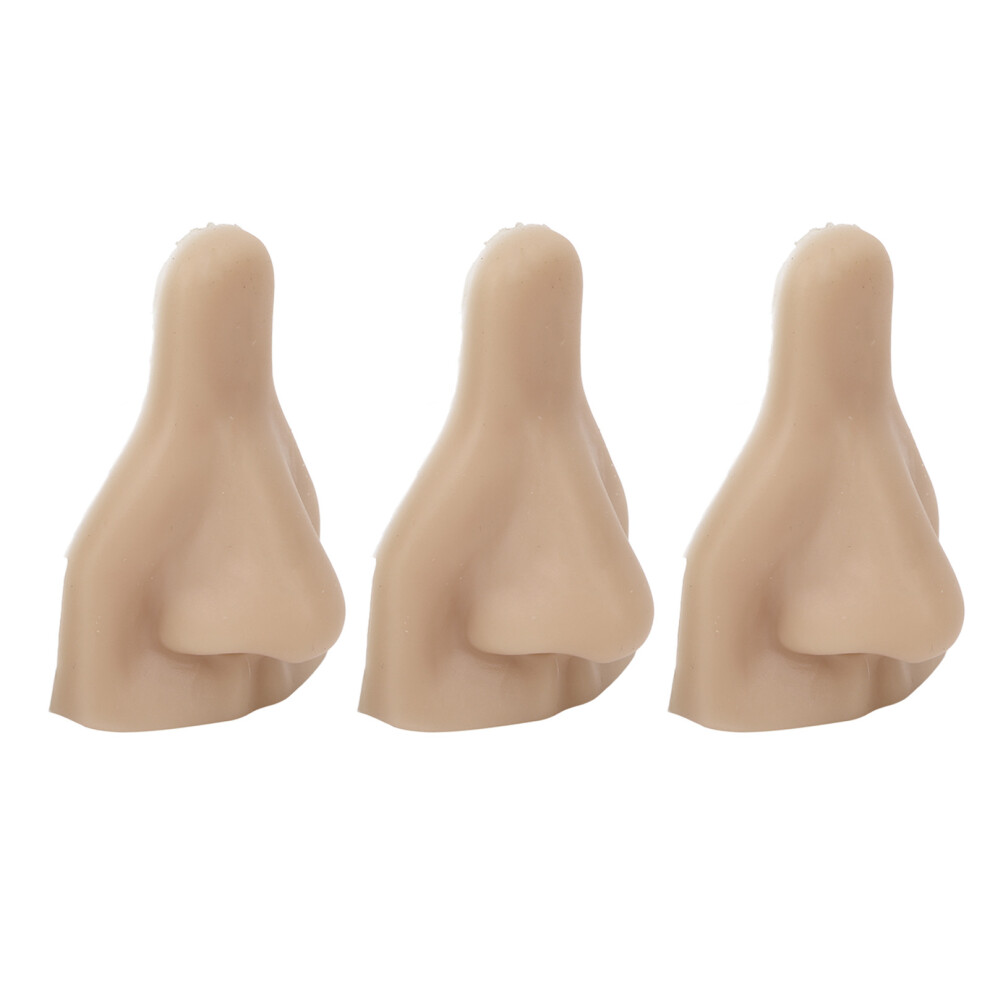 3PCS Silicone Nose Practice Models Soft Flexible Reusable Dark Flesh Colour
