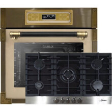 Kaiser Set quattro EH 6726 ElfAD+KCG 9386, Retro quattro incassabile 80L, forno elettrico+piano cottura a gas, gas naturale, gas prop.