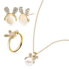 5Sets Bunny Sieraden Set Met Ketting En Oorbellen Vrouwen