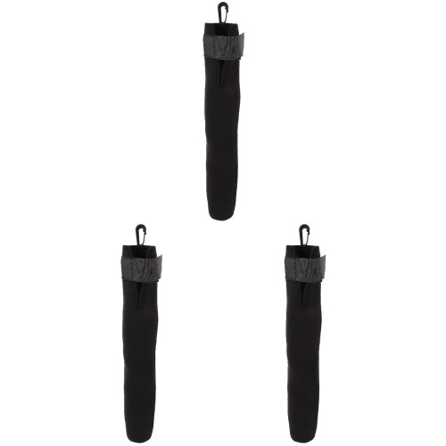 3St Zwarte Golfs En Baseball Bat Sleeve Met Elastische Rubber 2