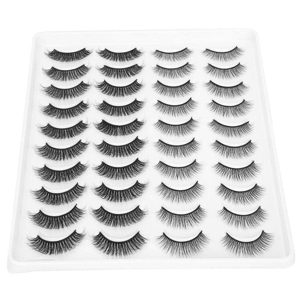20 Pairs Daily Use False Eyelashes Set002 Long Thick Curly Dense Eye Lashes