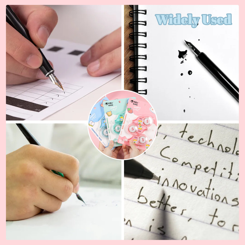 Correction Tape, Ultra-Smooth Surface Instant Rewriting Tool For Office And School, Mini-Roller Head Technology With Ergonomic Design, 3Pcs 9169997259868