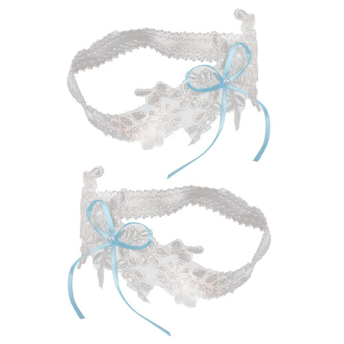 5Paren Kanten Jarretels Wit, Bruidegomaccessoire Vrouwen 1