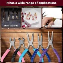 Jewelry Pliers, 5 Pack Jewelry Making Pliers Tools End Nipper Pliers and Wire Cutter for Jewelry Repair Crafts