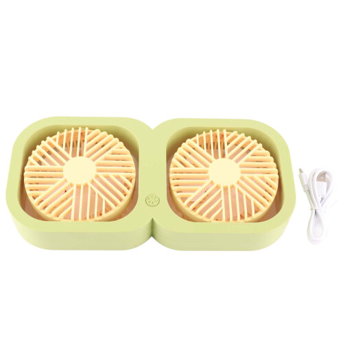 Ventilator de birou cu două capuri, 2 viteze, reîncărcabil USB