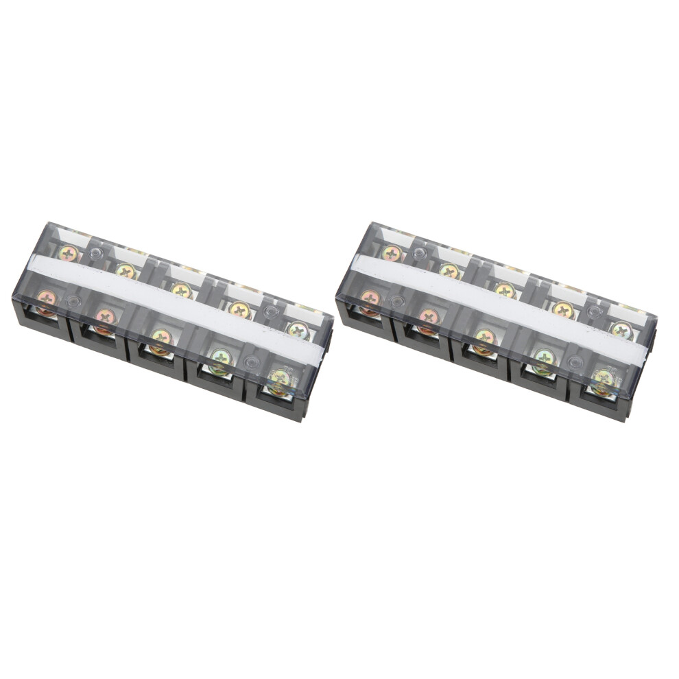 2 Pcs Dual-Row Terminal Block 60A 600V Compact Barrier Strip 9321372576759