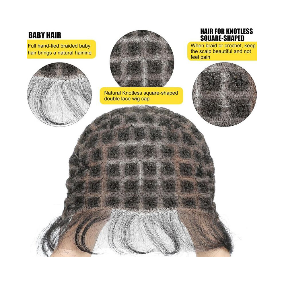 Braided Wig Cap -Double Full Lace Crochet Wig Cap with Baby Hair - Breathable Lace Cap for Black Women Glueless Braided