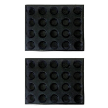 2X 20-Hole Silicone Mold Cake T Pizza Model Round Bread Hamburger Mold Non-Stick Baking Tray Tool