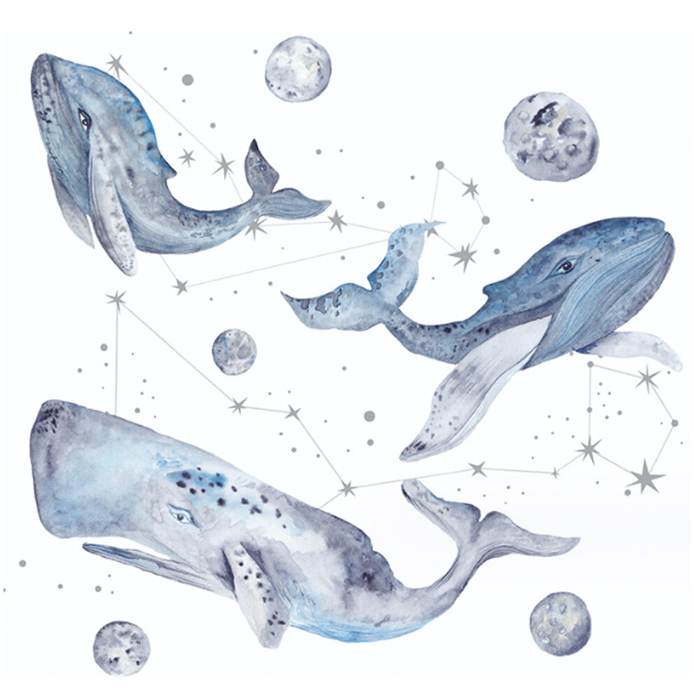Peel And Stick Undersea Fantasy Wall Decals, For Night Sky Inspired Kids Room Decor, Non-Toxic Waterproof Eco-Art, Removable And Repositionable, 28.3"