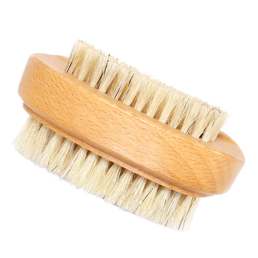 Men Women Beech Wood Bristle Hand Finger Foot Nail Cleaning Brush Dual
