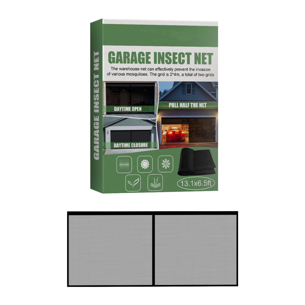 Weighted Bottom Garage Screen Door For Spacious Garage, Breathable Bug Screen Retractable Magnetic Closure Curtain With Tear Resistant Heavy Duty Mesh 9468298330840