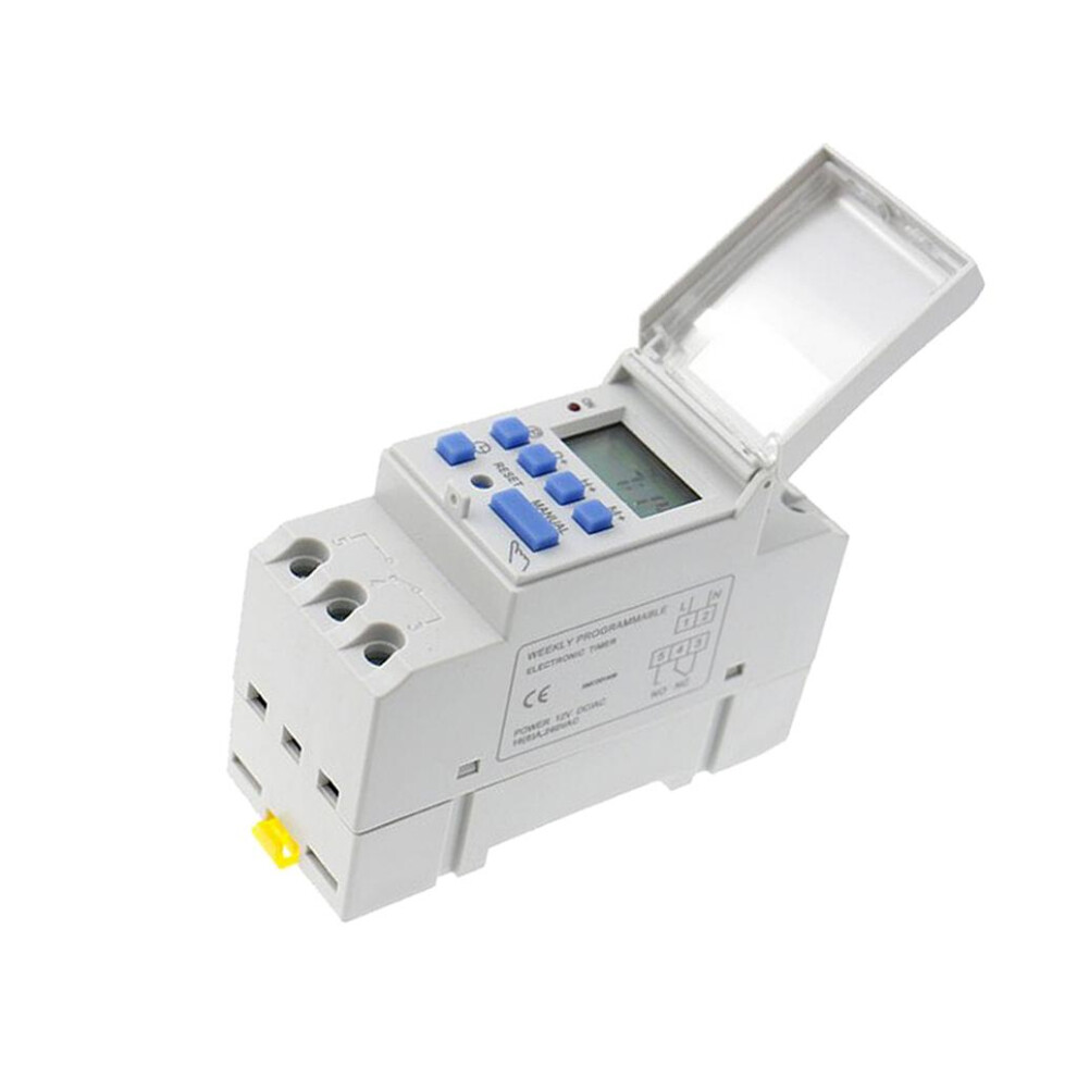 Dc 12V Din Rail Weekly Lcd Programmable Timer Switch Time Relay Switch 6901423134324