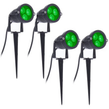 4 Peças LED Garden Lights 3W 220V Outdoor Spotlight com Spike IP65 Waterproof Garden Landscape Decorative Lamp Verde