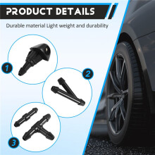 Adjustable DUAL HoleWindshield Washer Nozzle Set 2 Meters Fluid Hose with 6 Pcs Connector for 76810-S10-A02