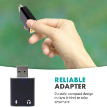 3.5mm TRS Microphone to USB 2.0 Stereo Audio External Sound Card Adapter for PC and USB Input to 3.5mm TRS Headphone