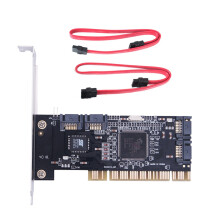 4 Portas PCI Controller Placa de ExpansãO Interna com Dois Cabos , para Desktop PC, Suporta Disco RíGido