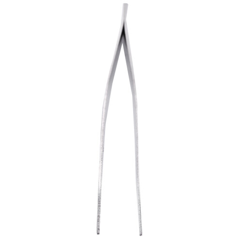 5.9" Long Silver Tone Bent Curved Tip Tweezers Forceps Plier Hand Tool 2