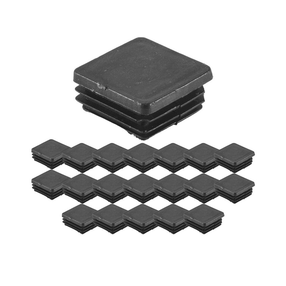 20 Pcs Plastic Square Blanking End Caps Tube Inserts 25Mm X 25Mm 6031545769354