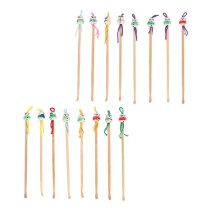 16 Stuks Geassorteerde Kleur China Doll Top Houten Oorsmeerschepje Earpick