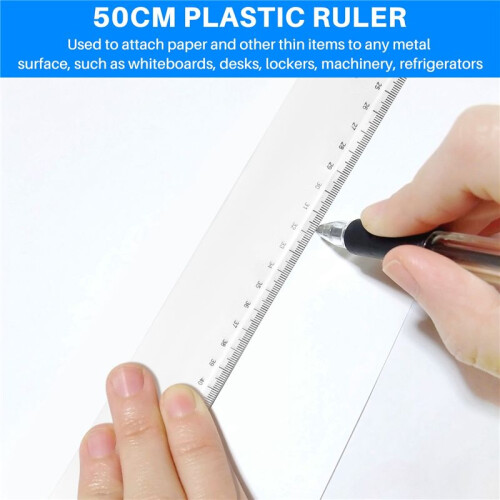 50cm Clear Plastic Measuring Long Straight Centimeter Ruler