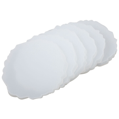 6 Pieces Resin Coaster Mold Large Silicone Geode Mold Irregular Wave Shape Mold DIY Epoxy Tray Mold Coaster Casting Mold