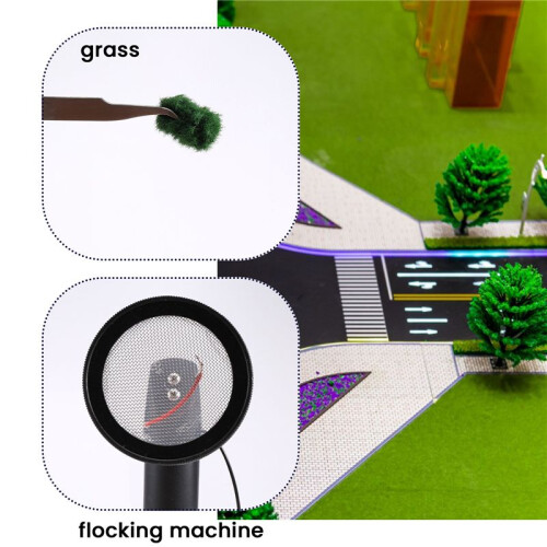 Flocking Kit Static Grass Applicator ABS Flocking Machine with Antislip Handle for DIY Scenic Modelling Sand Table 2