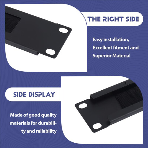 1Pcs 1U 19Inch RACK MOUNT Blanking Plate Rack Mounting Blank Network Brush Panel Server Cabinet Cable Management 2