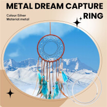 20 Pieces Metal Dream Catcher Rings Hoops Steel Silver Rings for Crafts,Macrame and Other DIY Projects in 5 Sizes