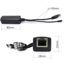 2-Pack 5V Gigabit PoE Splitter, USB Type C, 48V Naar 5V 2.4A Adaper, IEEE 802.3Af-Compatibel