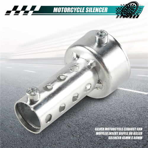 Silver Motorcycle Exhaust Can Muffler Insert Baffle DB Killer Silencer 45mm x 80mm 1