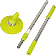 (Green) Replacement Handle 360 Degrees Rotating Telescopic Replacement Mop Stick With Robust Reinforced Plastic Disc For Mop Bucket Cleaning System