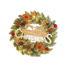 Christmas Wreath Seasonal Garland Rustic Xmas Decor for Festival Garde
