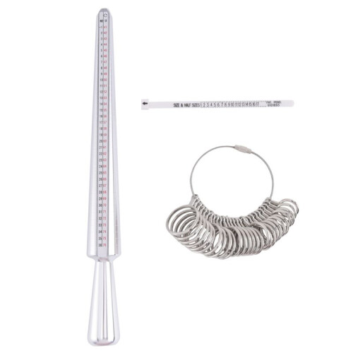 3St Ring Sizer MäTverktygssats, RingmäTare med Finger Sizer Dorn Ring Sizer för Smycken StorleksmäTning