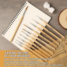 11 Piece Painting Brushes Detail Brushes Set Fine Tip Brushes for Detail Model Brushes for Crafts