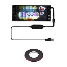 LED-Pixel-Panel, Flexibles USB 5V-LED-Modul, RGB-Lauftext-Animationsanzeige, -APP, 16 X 32 LEDs 7 X 17 Cm