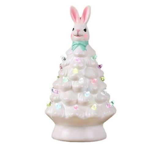 Easter Bunny Tree Decorations,Light  Easter Bunny Tree with Colorful Lamp Beads, Operated Artificial B